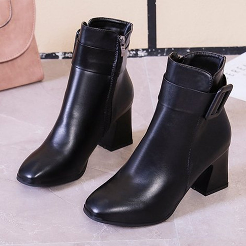 Botas Con Fondo Grueso En Forma De T, Botas Finas Con Punta