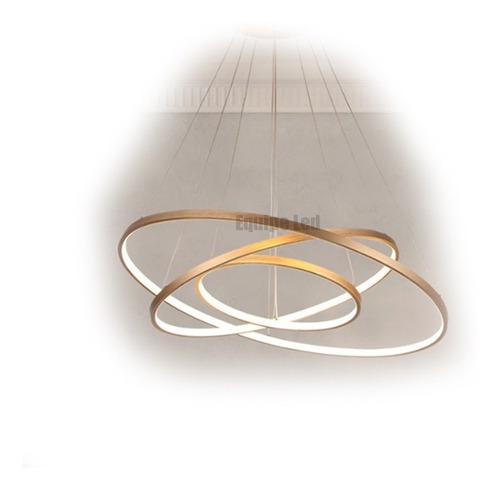 Equipe Led Mesa Jantar de 80cm cobre arco circular