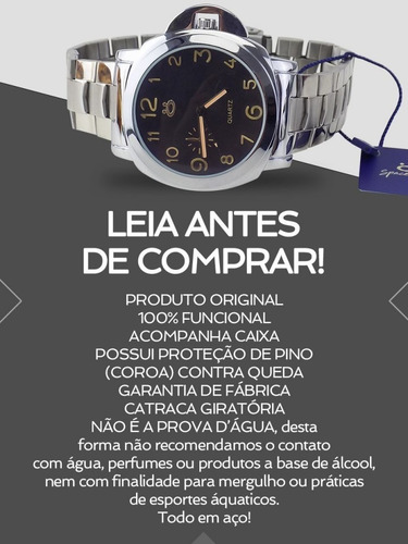 Relógio Masculino De Aço Original Com Caixa De Qualidade