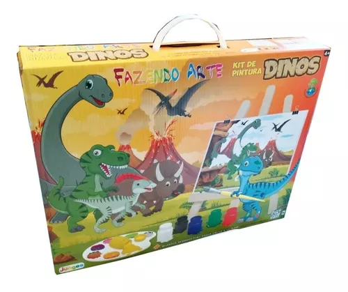 Kit de Pinturas Infantil Dinos Fazendo Arte Junges - Fátima Criança