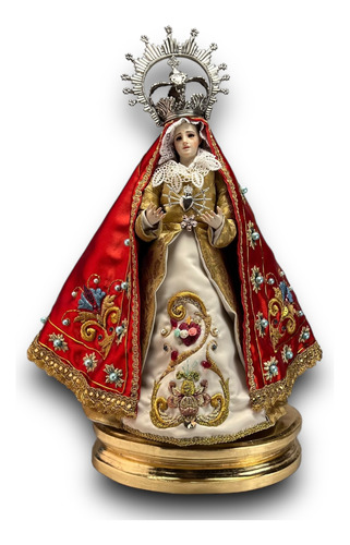 Virgen De Los Dolores Tallada En Madera Con Accesorios 57cm