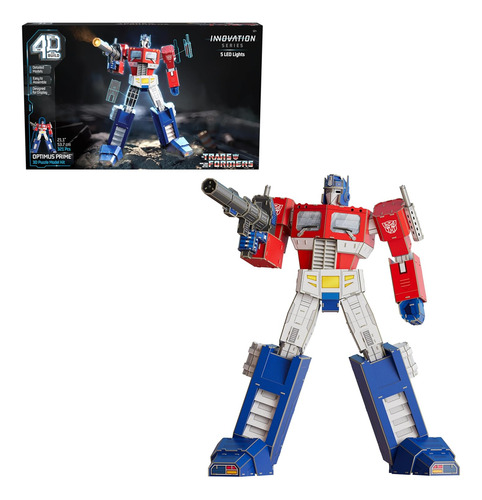 4d Build, Transformers Optimus Prime Kit De Modelo 3d Con Lu