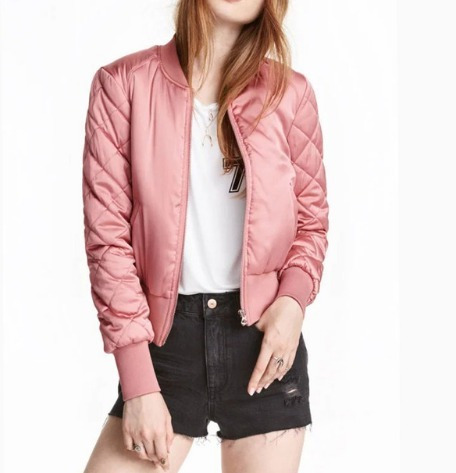 jaqueta bomber rosa feminina