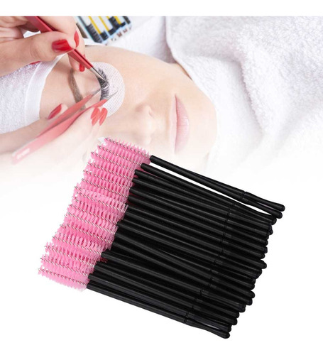 S Cepillo De Pestañas Desechable Pink Mascara Wands, 100