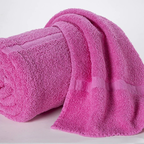 Set Toalla Y Toallón Grande 550 Grs Oregon 100% Algodón Fucsia Lisa