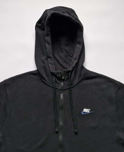 Campera Deportiva Hombre Capucha Negro Original Nike M (Usado)