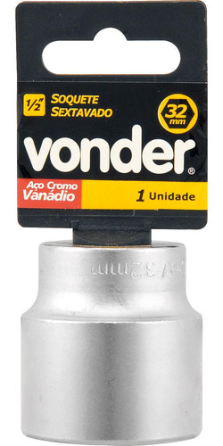 Soquete Sextavado Encaixe 1/2  9mm Curto Cromo Vanádio - Von