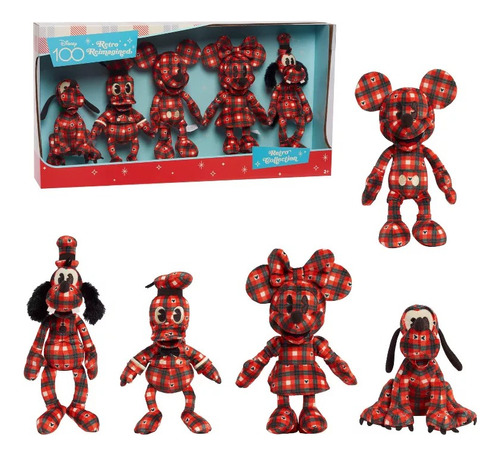 Disney100 Set Peluches Coleccionista Forro Polar Cuadros 