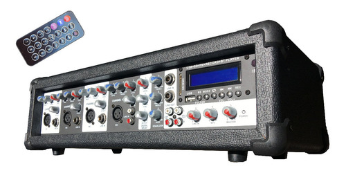 Imagen 2 de 10 de Combo Consola Potenciada 4ch C/usb + 2 Bafles 15 300w+ Mic
