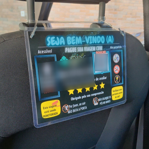 Kit 2 Placas Para Qr Code Do Pix Uber 99 Taxi Indriver