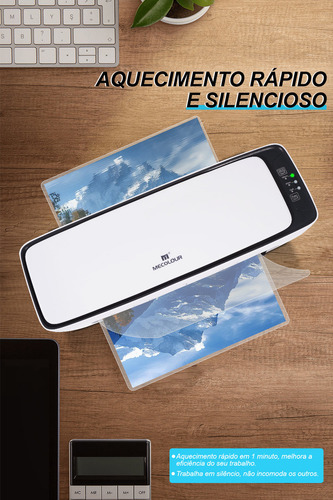Plastificadora Laminadora 6 Em 1 Refiladora A4 Multifuncional Mecolour Sl688