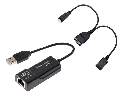 2piece Usb 2.0 A Lan Cable Y Cable Micro Usb Dual