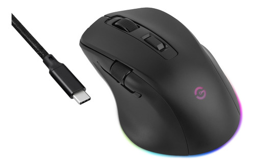 Mouse Gamer Getttech Ggm-rgbtr-01 Recargable Wifi Bt Usb C