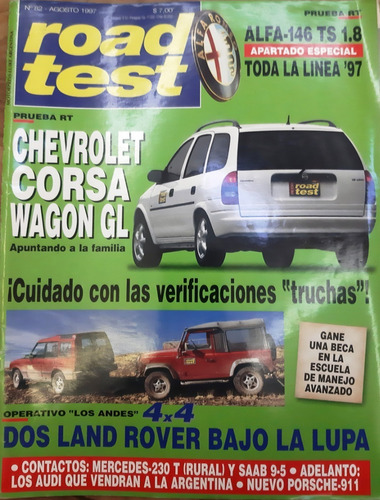 Revista Road Test Nº82 Agosto 1997 Corsa Wagon Land Rover 