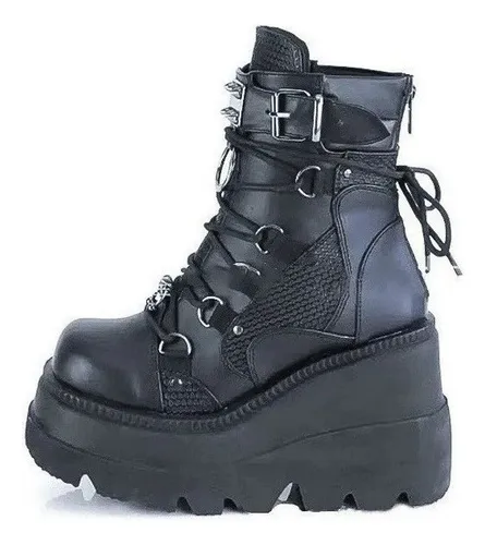 comprar Botas De Mujer Punk De Suela Gruesa Estilo Gótico1