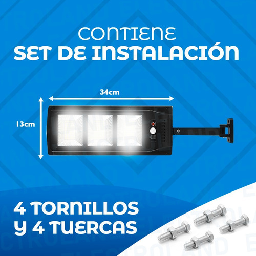 Imagen 5 de 10 de Reflector Luz Led Panel Solar Sensor Movimiento 3 Funciones