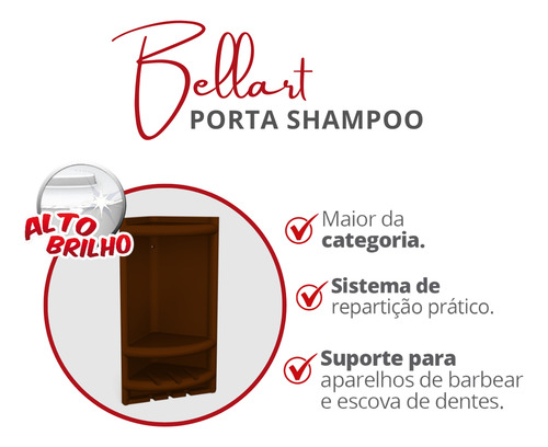 Porta Shampoo Bellart Marrom Durín