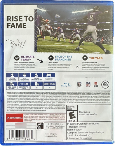 Madden Nfl 21 Standard Edition Electronic Arts Ps4 Físico (Usado)