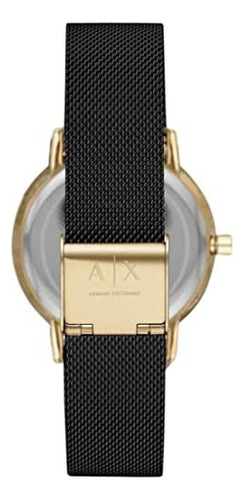 Ax Armani Exchange Reloj Negro Con Correa De Malla De Acero