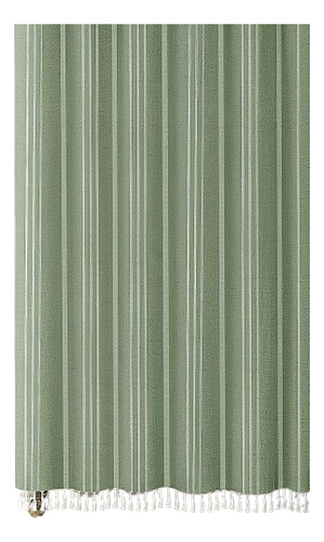 Cortina Para Ducha De Lino Diseño Rayas Estilo Bohemio Verde Verde Rayas