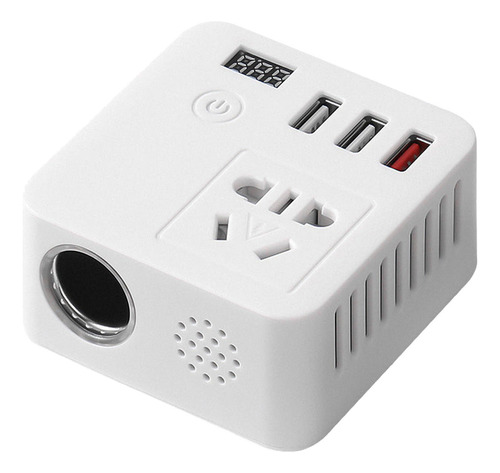 Convertidor Dc 12v A 110v Ac 3 Puertos Usb Blanco