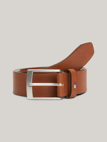 Cinturón Cuero Liso Logo Esmaltado Café Tommy Hilfiger Talla 100