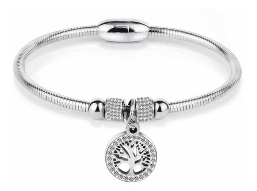 Promoción Pulsera Brazalete Mujer Acero Inoxidable Plateada