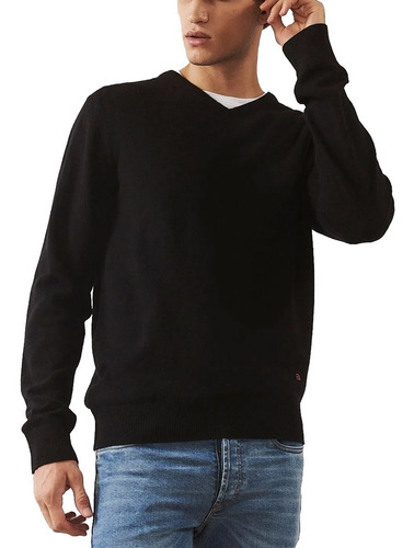 Sweater Hombre Bensimon Andres Lana Moda Negro