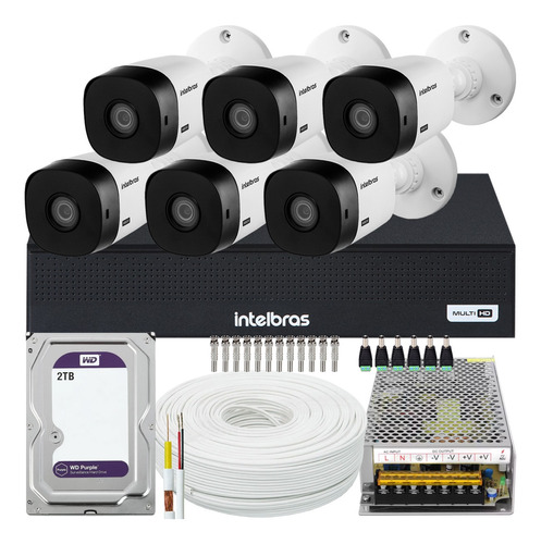 Kit 6 Câmeras Intelbras Full Hd 1080p 10a Dvr 1008 2t Purple