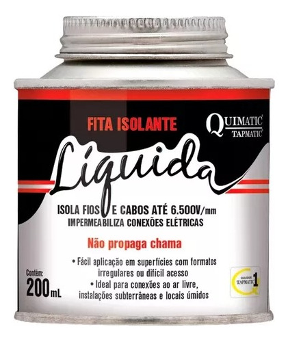 Fita Isolante Líquida Quimatic 200ml Preta