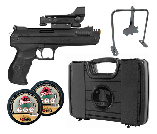Pistola Beeman .22 Chumbos 5.5 + Mira + Case + Kit Chumbos