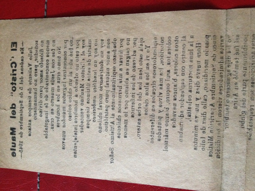 El Cristo Del Maule Volante De 1945 Antiguo Documento (Usado)