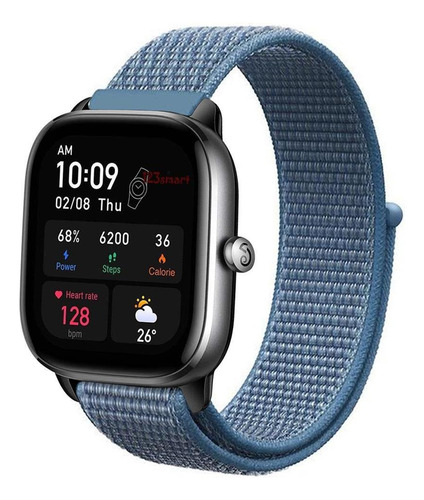 Pulseira De Nylon Para Amazfit Gts 1 2 3 Gts4 Gts 4 Mini Cor Azul Largura 20 Mm