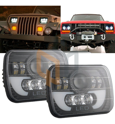 Kit Opticas Faros Universal 5x7 Biled H4 Alta Baja Auto 4x4