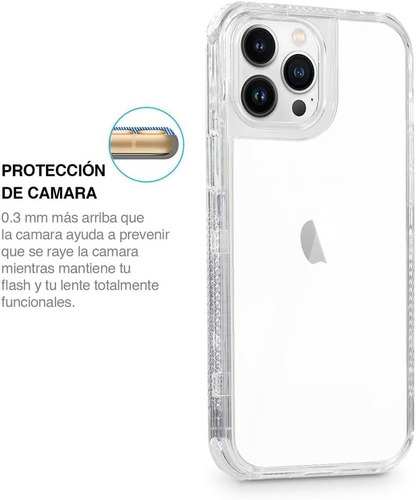 Funda Para iPhone Uso Rudo Alto Impacto Transparente 3 En 1 Nombre Del Diseño iPhone 14 Pro Max 6.7 Color Transparente