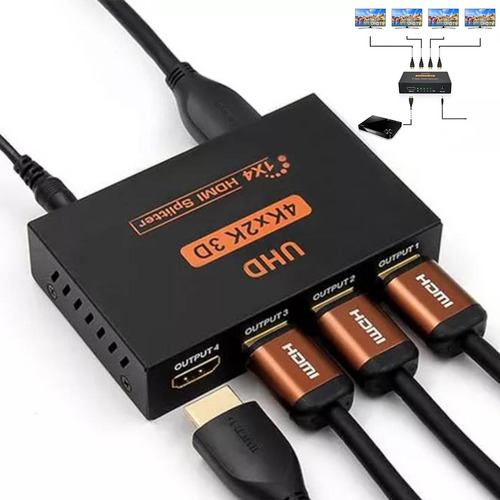 Divisor Hdmi Splitter 1 En 4 3d 4k 1 Entrada 4 Salidas,transmisión De Señal Rápida