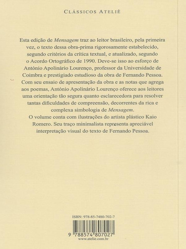 Mensagem, De Pessoa, Fernando. Editora Ateliê Editorial, Capa Mole, Edição 1ª Edição - 2015 Em Português