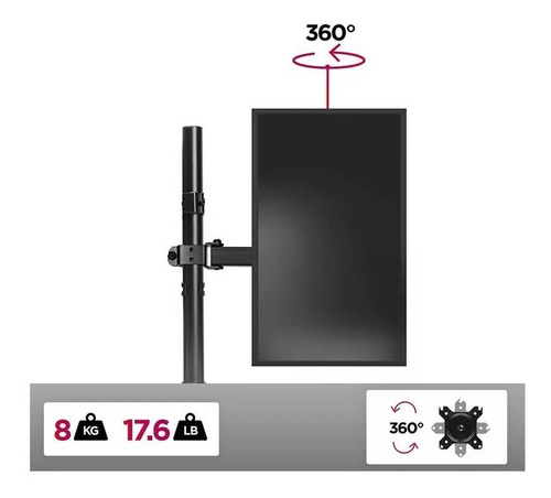 Imagen 6 de 9 de Rack Soporte Escritorio Monitor Móvil Led ¡100 % De Fabrica!