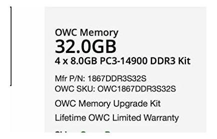 Owc 32 Gb (4 X 8 Gb) Pc14900 Ddr3 1866 Mhz So-dimm Memory Co