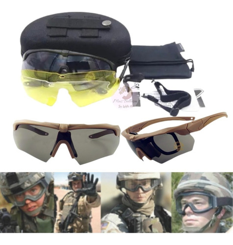 Gafas Táctica Militar Treking 3 Micas Airsoft