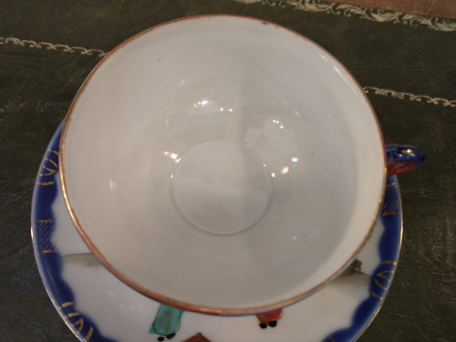 Imagen 5 de 9 de Antigua Taza De Té Porcelana Oriental Sello Rojo