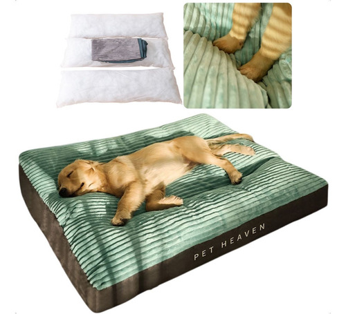 Caminha Pet Grande Cama Para Cachorros Medios Grande Colchonete Pelucia Resistente Lavavel G M 80x66 Golden Retriever Bulldog Frances Tifens Cor Verde