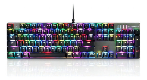 Teclado Mecânico Gamer Motospeed Ck104 Prata Rgb Switch Idioma Inglês Us Cor De Teclado Azul