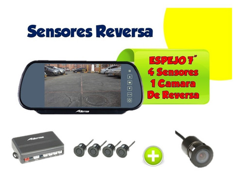 Sensor De Reversa Espejo 7  Con Camara Bt 9010 Nuevo!