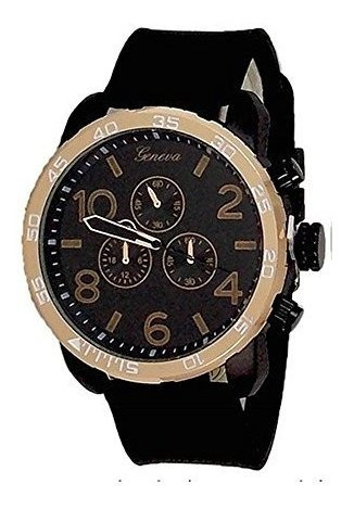 Reloj De Ra - Black Rose Gold Geneva Watch Metal Oversized M