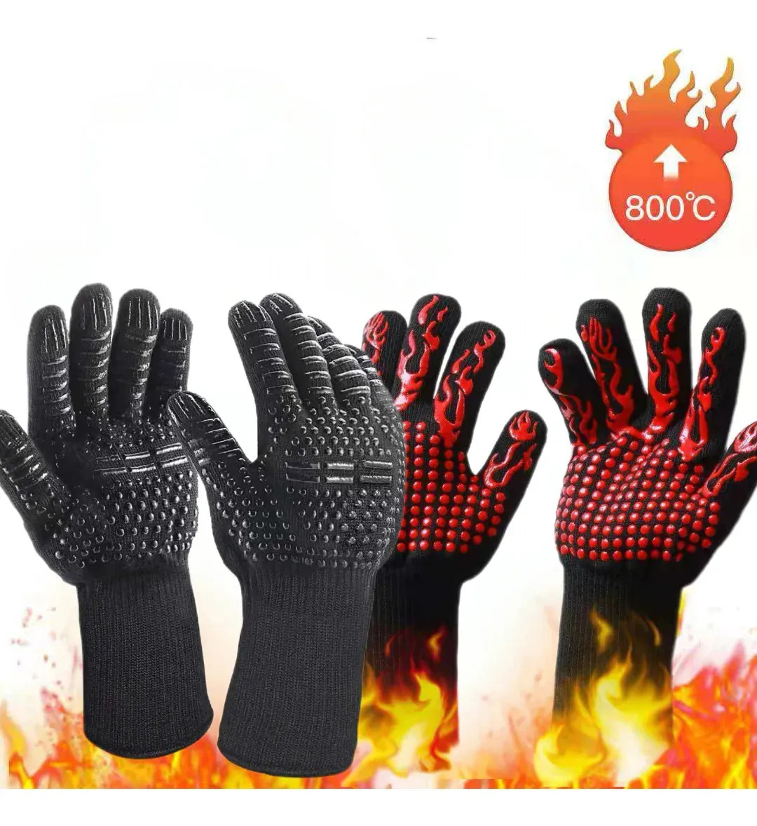 2 Pares Guantes Térmicos Horno, Parrilla Y Microondas