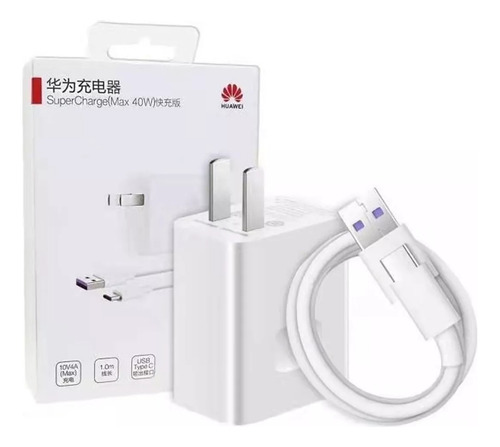 Cargador Huawei Super Turbo 40w tipo C sellado original