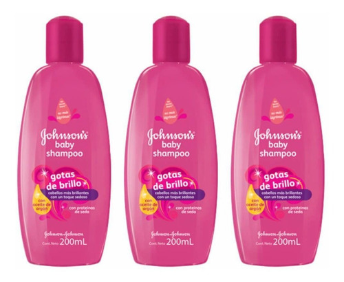 Johnsons Baby Gotas De Brilho Shampoo 200ml (kit C/03)