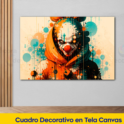 Cuadro Canvas Payaso Abstracto Colores Elegantes Sala 60x40