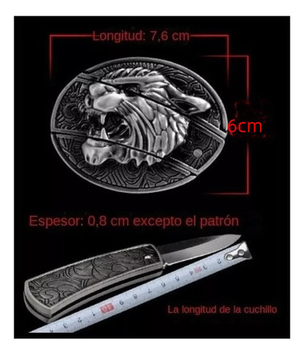 Cinturón Casual Con Cuchillo Oculto En Hebilla